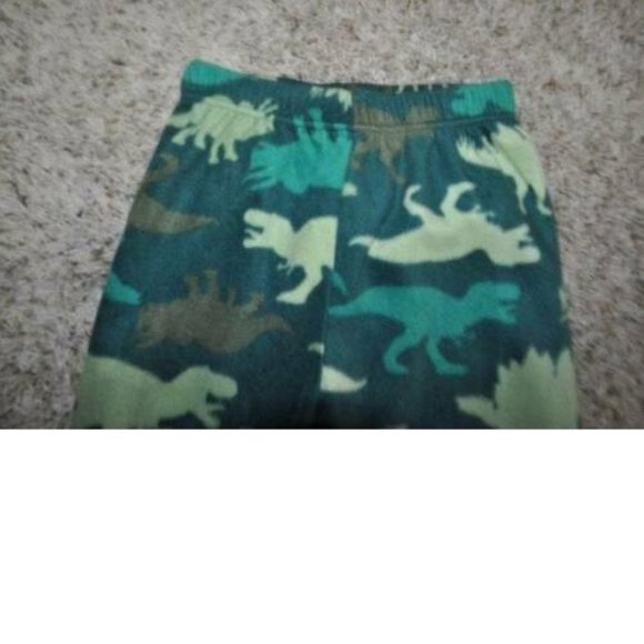 Boys Dinosaur Fleece Pajamas 8/10 Lounge Pants Green Climatesmart - Picture 2 of 3
